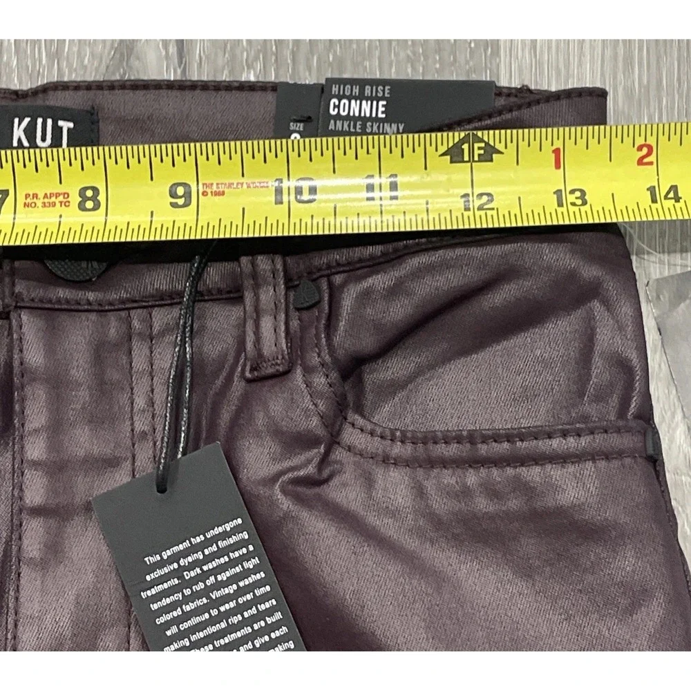 NWT KUT From The Kloth Connie High Rise Ankle Skinny Jeans Purple Women's Size 0